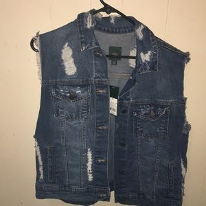 Denim Blue Ripped Vest